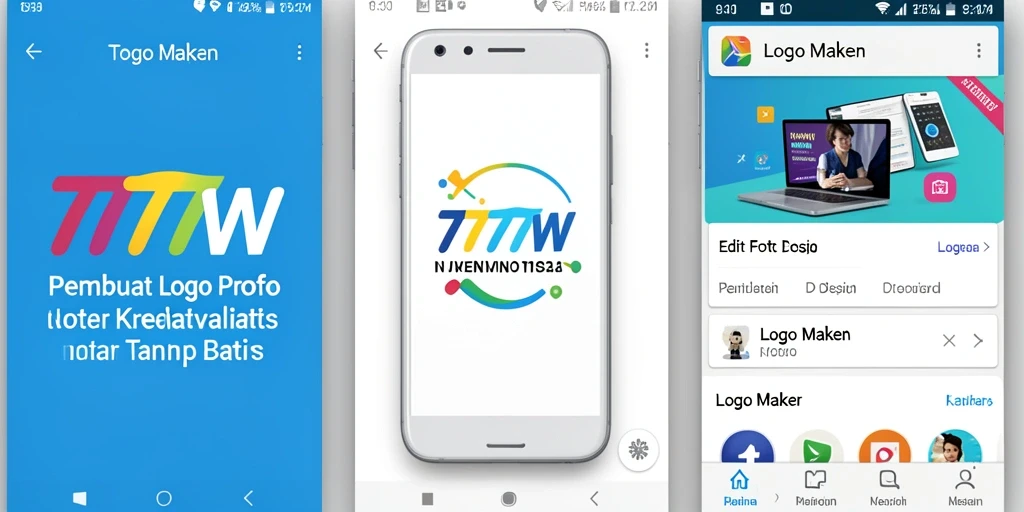 Tampilan antarmuka 7777W untuk pembuatan logo yang intuitif.