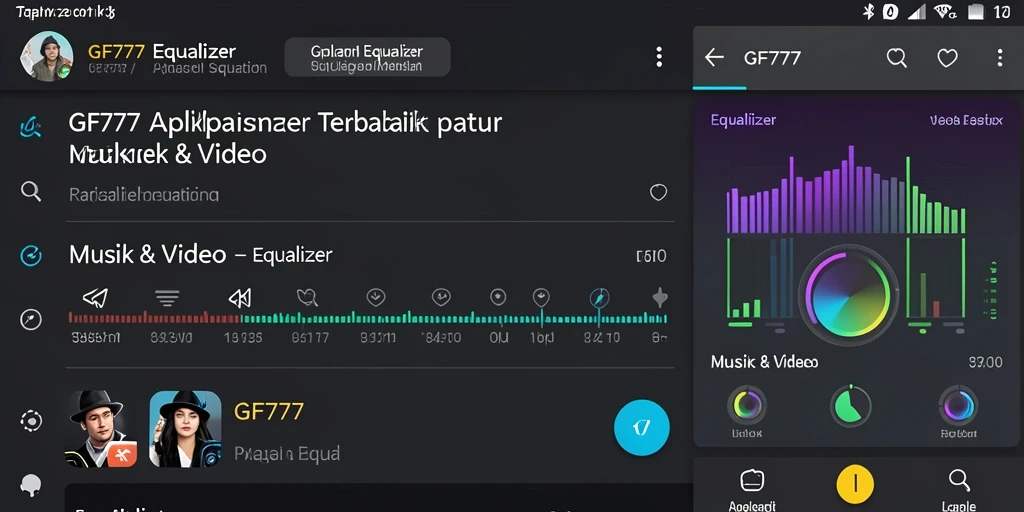 Tampilan antarmuka GF777 dengan berbagai opsi equalizer yang menarik.