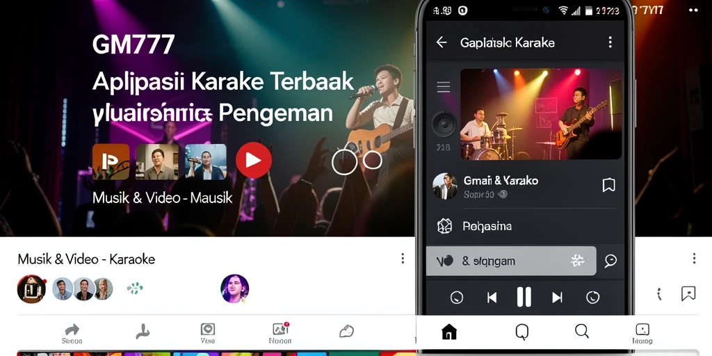 Antarmuka GM777 dengan fungsi Karaoke yang menarik dan mudah digunakan.