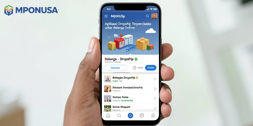 Tampilan antarmuka MPONUSA yang mudah digunakan untuk berbelanja dropship.