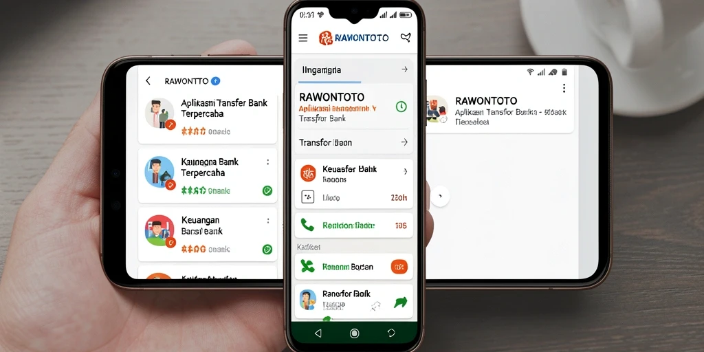 Tampilan antarmuka RAWONTOTO yang memudahkan pengguna dalam Transfer Bank.