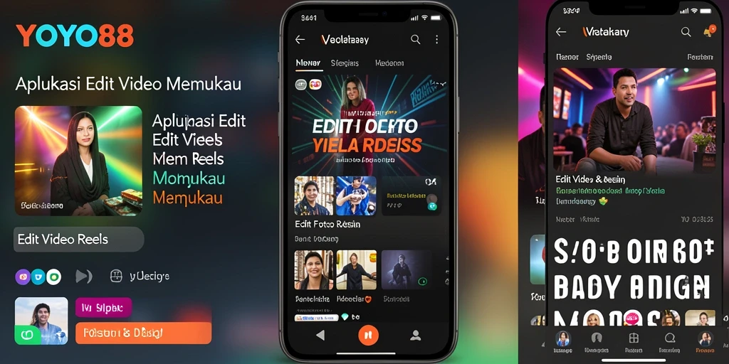 Tampilan antarmuka pengguna YOYO88 untuk Edit Video Reels.